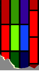 Illustration of the red green and blue elements of a TV monitor