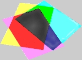 Layers of transparent colored material